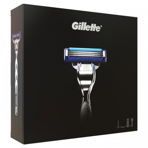 Gillette Mach3 Turbo Tıraş Makinesi + 2 Yedek + Jel + Seyahat Kabı