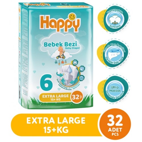 Happy Bebek Bezi Extra Large 6 No 32 li