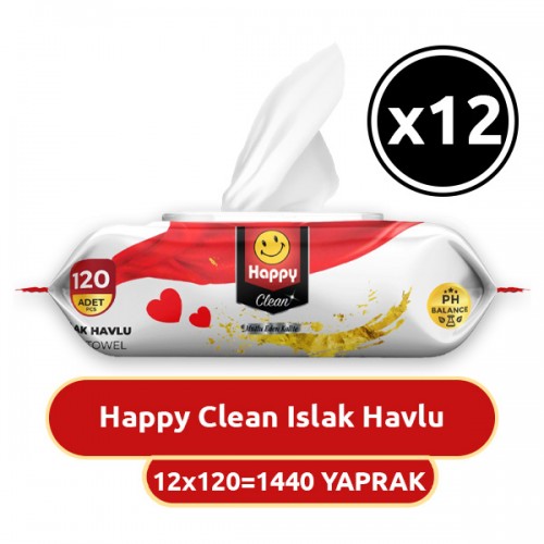 Happy Clean Islak Havlu 120 li x 12 Adet Happy Clean Islak Havlu 120 li x 12 Adet