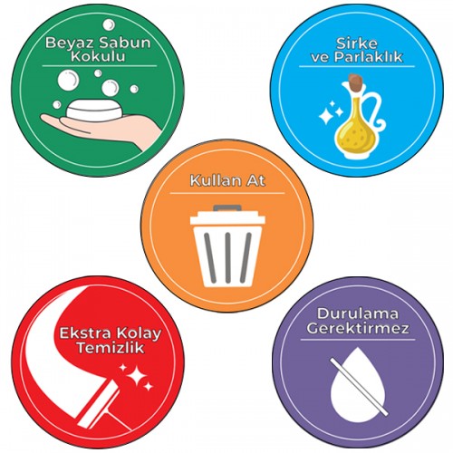 Happy Beyaz Sabun Kokulu Mop Yer Temizlik Havlusu 50 li