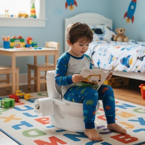 Happy Eğitici Klozet Sesli Işıklı Tuvalet Eğitimi Beyaz Lazımlık