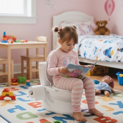 Happy Eğitici Klozet Sesli Işıklı Tuvalet Eğitimi Beyaz Lazımlık