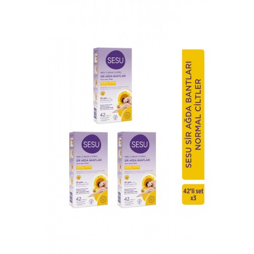 Sesu Ağda Bandı Normal Ciltler Sarı 42 li x 3 Adet