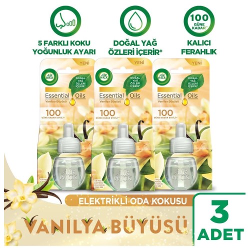 Air Wick Elektrikli Oda Kokusu Yedek Şişe Vanilya Büyüsü x 3 Adet