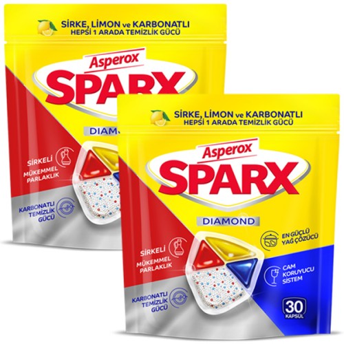Asperox Sparx Bulaşık Makinesi Kapsülü 30 Yıkama x 2 Adet Asperox Sparx Bulaşık Makinesi Kapsülü 30 Yıkama x 2 Adet