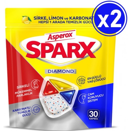 Asperox Sparx Bulaşık Makinesi Kapsülü 30 Yıkama x 2 Adet