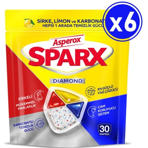 Asperox Sparx Bulaşık Makinesi Kapsülü 30 Yıkama x 6 Adet