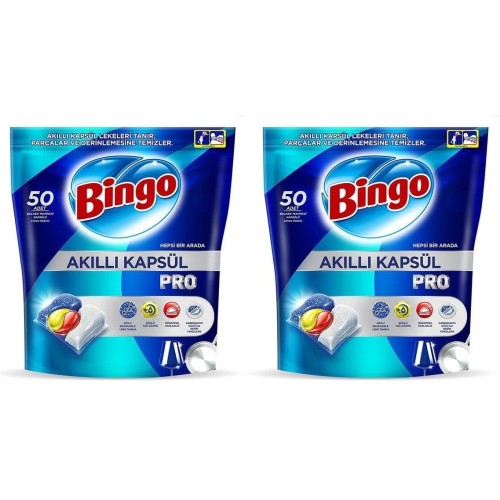 Bingo Akıllı Kapsül Pro Bulaşık Makinesi Deterjanı Tableti 100 lü Bingo Akıllı Kapsül Pro Bulaşık Makinesi Deterjanı Tableti 100 lü