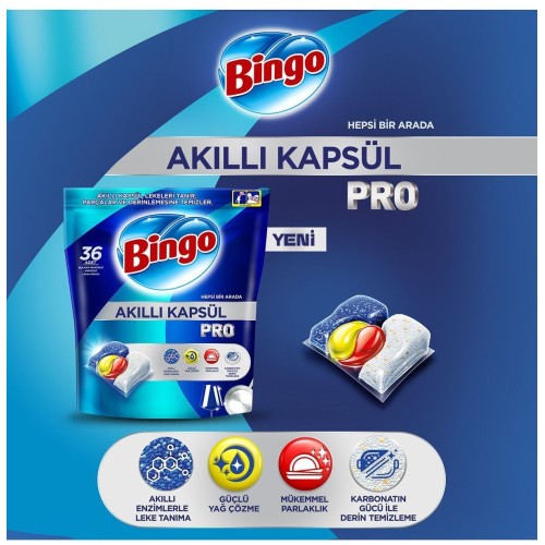 Bingo Akıllı Kapsül Pro Bulaşık Makinesi Deterjanı Tableti 100 lü Bingo Akıllı Kapsül Pro Bulaşık Makinesi Deterjanı Tableti 100 lü