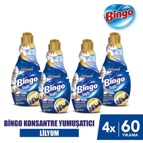 Bingo Konsantre Çamaşır Yumuşatıcısı Lilyum 1440 ml x 4 Adet