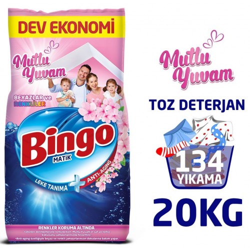 Bingo Matik Konsantre Toz Deterjan Mutlu Yuvam 10 kg x 2 Adet