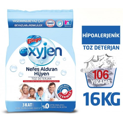 Bingo Oxyjen Toz Çamaşır Deterjanı 8 kg x 2 Adet