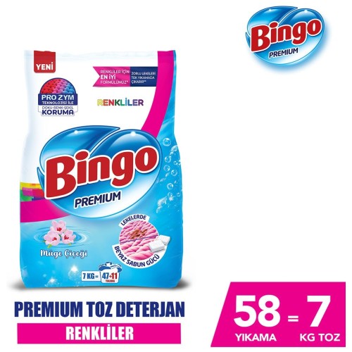 Bingo Premium Toz Çamaşır Deterjanı Renkli 7 kg