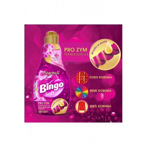 Bingo Soft Konsantre Çamaşır Yumuşatıcısı Begonvil 1440 ml x 6 Adet