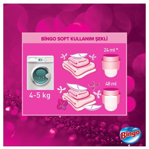 Bingo Soft Konsantre Çamaşır Yumuşatıcısı Begonvil 1440 ml x 4 Adet