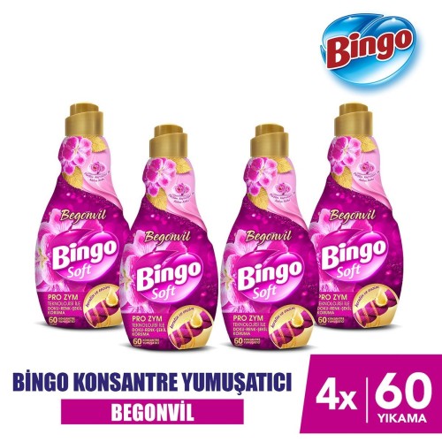 Bingo Soft Konsantre Çamaşır Yumuşatıcısı Begonvil 1440 ml x 4 Adet