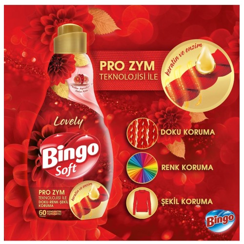 Bingo Soft Konsantre Çamaşır Yumuşatıcısı Lovely 1,44 lt x 2 Adet