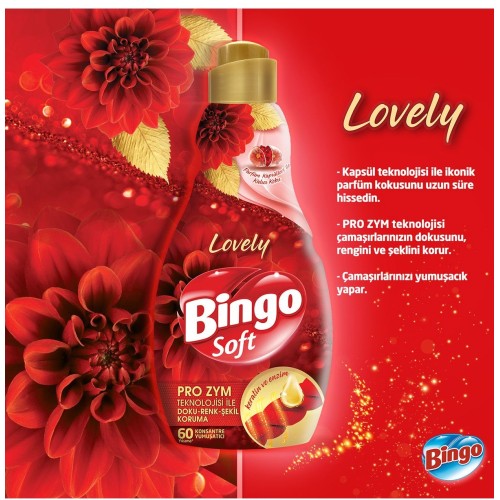 Bingo Soft Konsantre Çamaşır Yumuşatıcısı Lovely 1,44 lt x 2 Adet