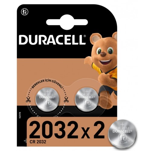 Duracell 2032 Lityum Düğme Pil 3V 2 li paket