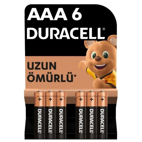 Duracell Alkalin AAA İnce Kalem Pil 1,5 V Lr03/mn2400 6 lı Paket