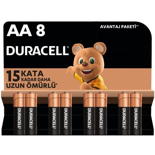 Duracell Alkalin AA Kalem Pil 1,5 V Lr03/mn2400 8 li Paket