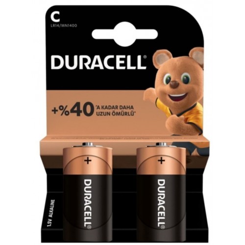 Duracell Alkalin C Piller 2 li Paket