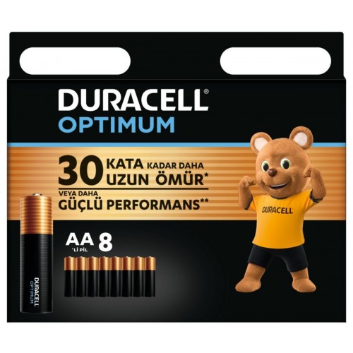 Duracell Optimum AA Alkalin Kalem Pil 1,5 V Lr6 MN1500 Paket 8 li