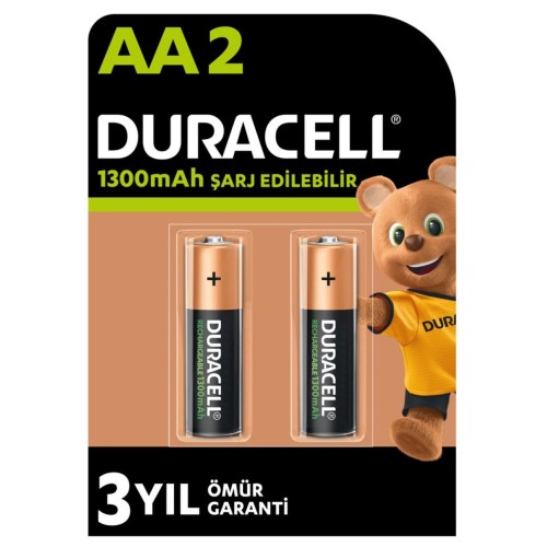 Duracell Şarj Edilebilir AA 1300 Mah İnce Kalem Pil 2 li