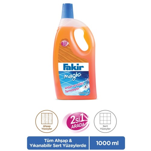 Fakir Magic 2 si 1 Arada Ahşap ve Sert Yüzey Temizleyici 1000 ml