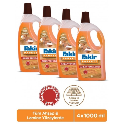 Fakir Parkett Nano Teknolojili Ahşap Temizleyici 1000 ml x 4 Adet