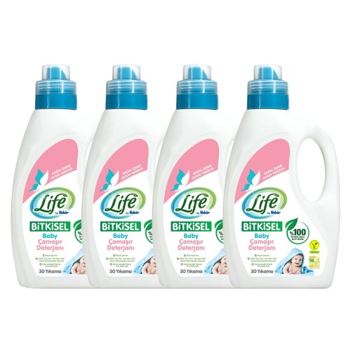 Life By Fakir Bitkisel Sıvı Bebek Çamaşır Deterjanı 1500 ml x 4 Adet