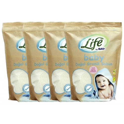 Life By Fakir Doğal Bebek Granül Toz Sabun 1 kg x 4 Adet