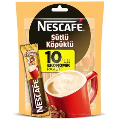 Nescafe 3 ü 1 Arada Sütlü Köpüklü 10 lu