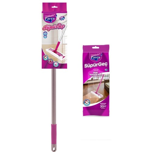 Parex Süpürgeç Yer Temizlik Sistemi + Islak Yedek Bez Hediyeli 30 lu