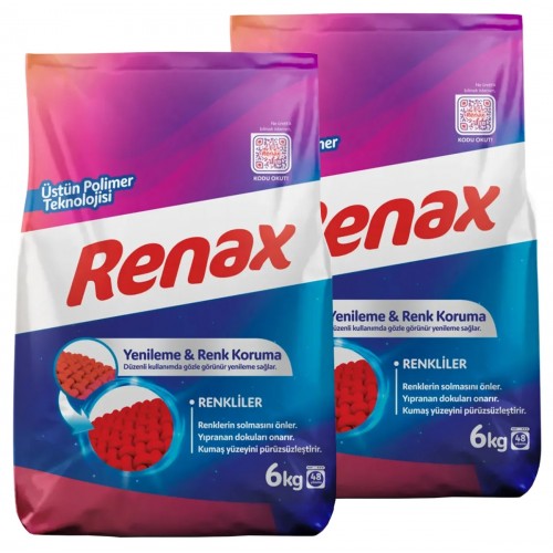 Renax Çamaşır Makinesi Deterjanı Renkliler 6 kg x 2 Adet