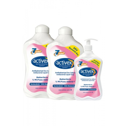 Activex Antibakteriyel Sıvı Sabun Nemlendiricili 1500 + 1500 + 700 ml