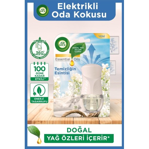 Air Wick Elektrikli Oda Kokusu Cihaz + Yedek Şişe Temizliğin Esintisi