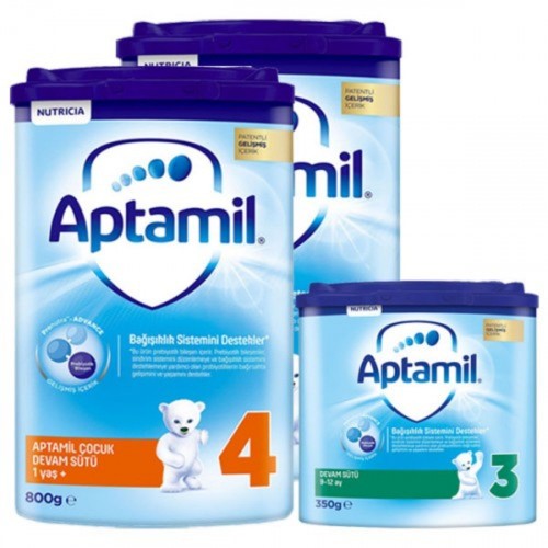 Aptamil 4 Akıllı Kutu Devam Sütü 800 gr x 2 Adet + 3 Numara 350 gr