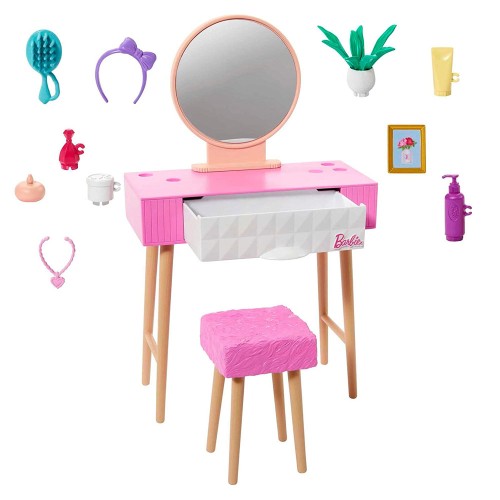 Barbie Vanity Temalı Mobilya ve Aksesuar Paketi HJV32-HJV35