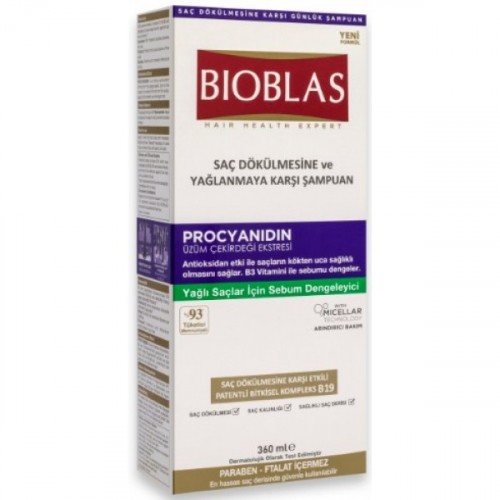 Bioblas Saç Dökülmelerine Karşı Etkili Şampuan Yağlı Saçlara Özel 360m