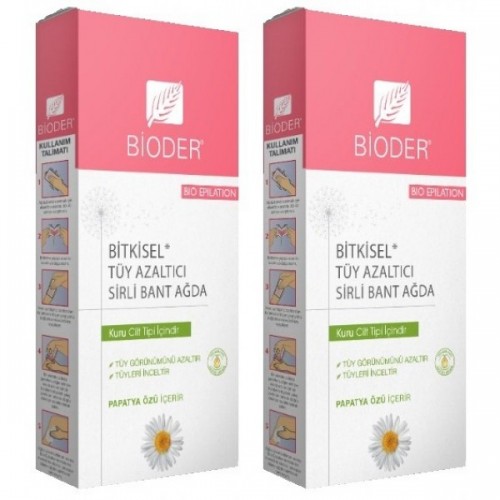Bioder Epiten Papatya Kuru Ciltler için Sirli Ağda Bandı 12li x 2 Adet Bioder Epiten Papatya Kuru Ciltler için Sirli Ağda Bandı 12li x 2 Adet