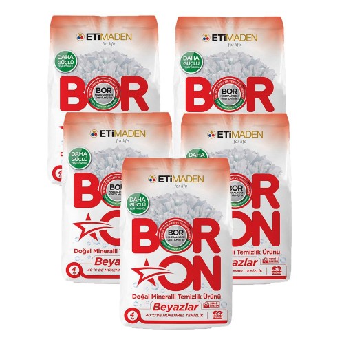 Boron Doğal Mineralli Temizlik Ürünü Beyazlar İçin 4 Kg x 5 Adet