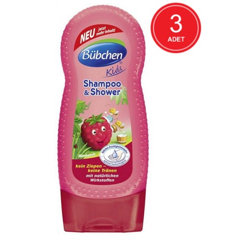 Bübchen Frambuazlı Çocuk Şampuanı ve Duş Jeli 230 ml x 3 Adet