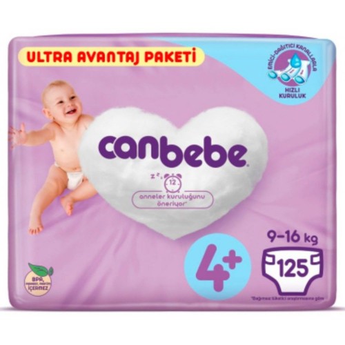 Canbebe Bebek Bezi 4+ Beden Maxiplus Ultra Avantaj Paket 125 li