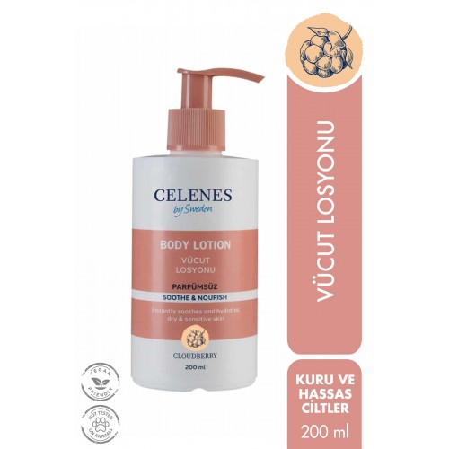 Celenes By Sweden Cloudberry Parfümsüz Vücut Losyonu 200 ml