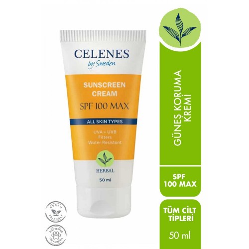Celenes Herbal Tüm Cilt Tipleri için Güneş Koruma Kremi 100 spf 50 ml
