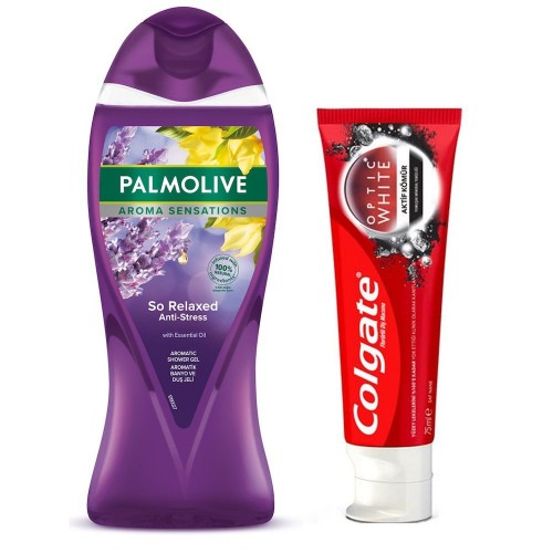 Colgate Optic White Aktif Kömür + Palmolive Aroma Sensatıons Duş Jeli 