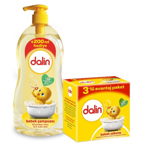 Dalin Şampuan Klasik 900 ml + Sabun 100 gr 3 lü