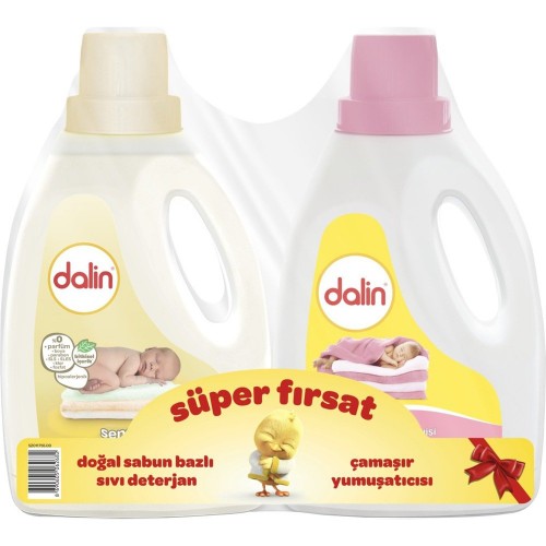 Dalin Sensitive Doğal Sabun Bazlı 1200 + Çamaşır Yumuşatıcısı 1200 ml