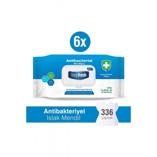 Deep Fresh Antibakteriyel Islak Mendil 56 lı x 6 Adet